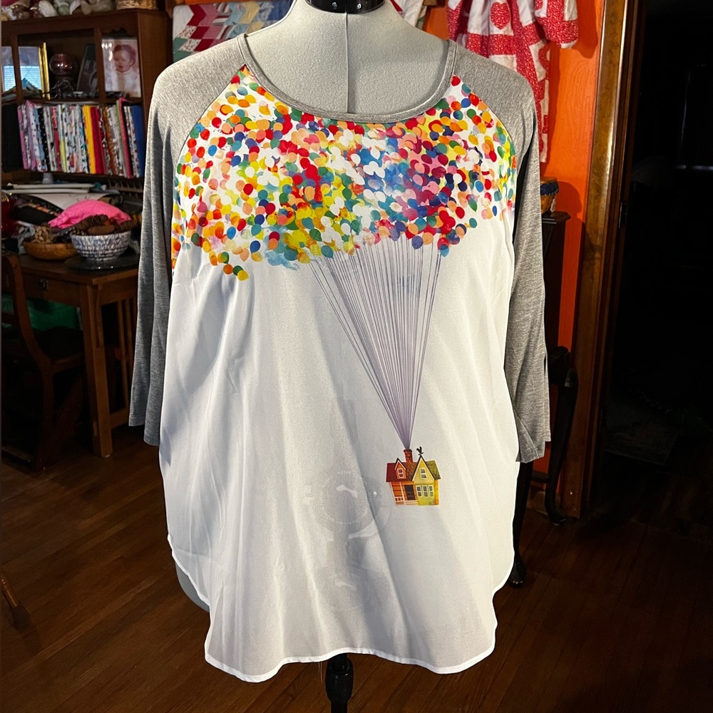 Disney | Torrid - Disney Pixar Up raglan sleeve sheer top